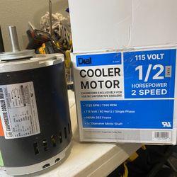 Evap Cooler Motor New,1/2 Horsepower, 155 Volt 2Speed