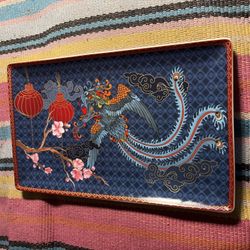 Williams Sonoma Lunar New Year Serving Platter Snake Blue Multicolor Large