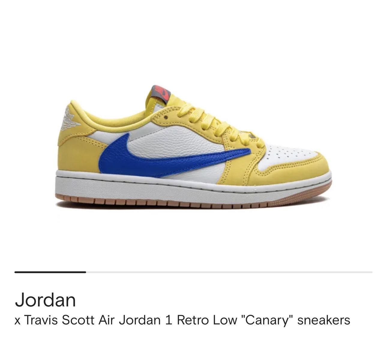 NEW Jordan x Travis Scott Air Jordan 1 Retro Low "Canary" sneakers