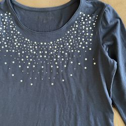 Girls Long Sleeves Shirt S Beads Front 