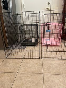 $35 Playpen, $30 Pink Small Crate and $25 Black Small Crate (See Description for Measurements)