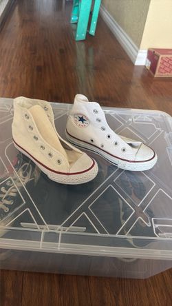 Kids White Converse Shoes, Size 11