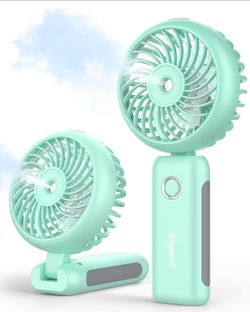 Small Personal Rechargeable Cooling Mister Fan Water Spray Mist, 3-Speed, 5-15 Hrs Runtime, 4000mAh Battery