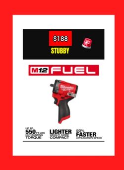 MILWAUKEE STUBBY IMPACT WRENCH DRIVER tool 550# torque