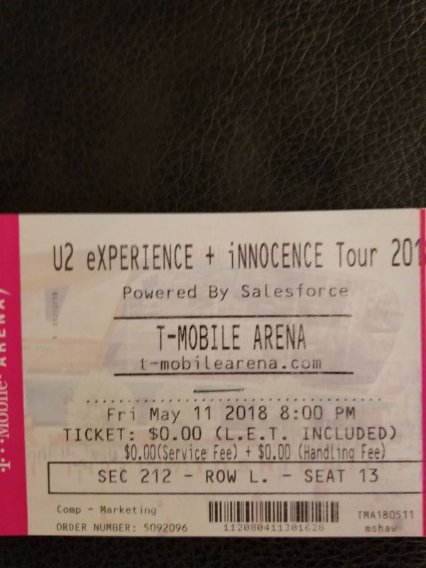 U2 T Mobile Arena Seating Chart