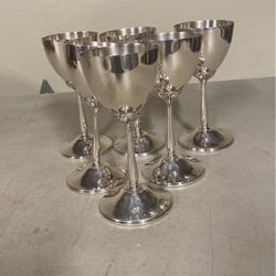 Vintage Silver Plate Wine Goblets