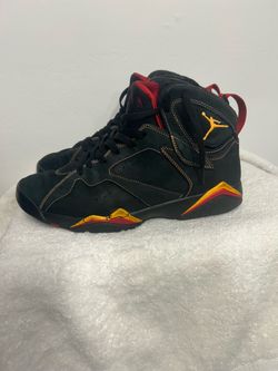 Air Jordan 7 Retro Black Gold Red Sneakers