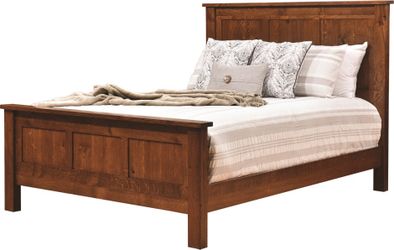 Solid Wood Panel Bed