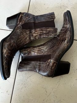 Soeur Gazette snakeskin-print leather boots