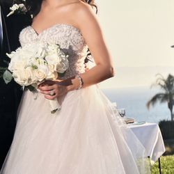 Kenneth Winston Sparkling Strapless Wedding Gown 