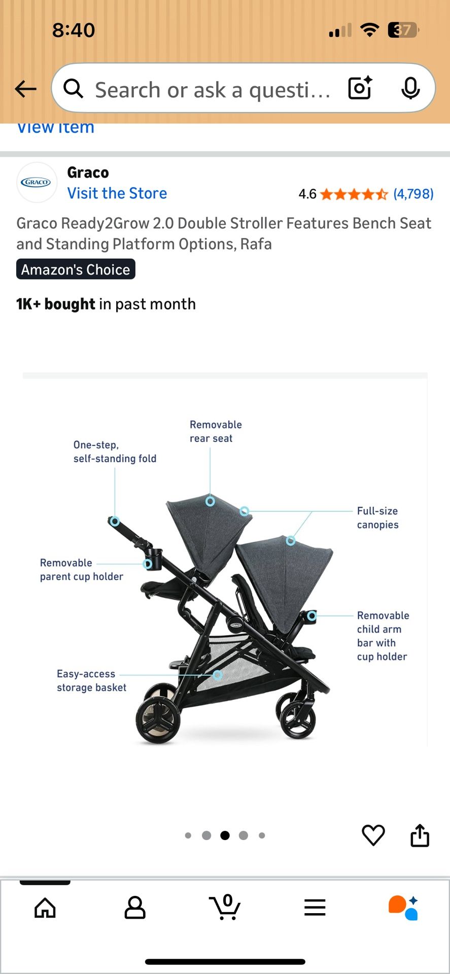 Children Stroller - 2 -1 Toddler And Infant Seater