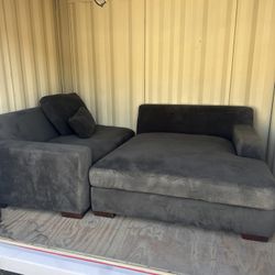 Heavy duty Suede Couch & Queen Bed