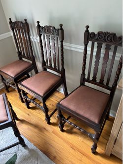 4 antique dinner table chairs