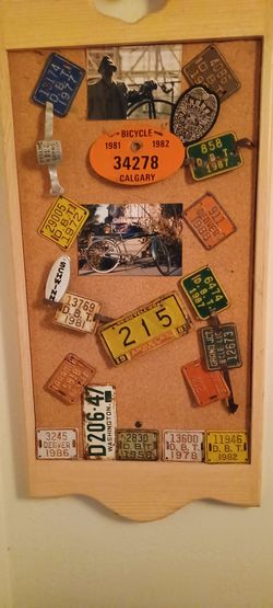 Vintage bicycle license plates