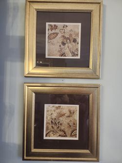 European Floral on Beige Framed Prints