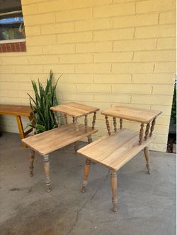 Traditional solid wood set of side tables night stands