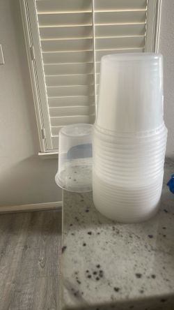 Plastic Containers Cup And Lid 12ct