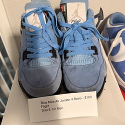 Nike Air Jordan 4 retro Flight-  Blue M 8 1/2