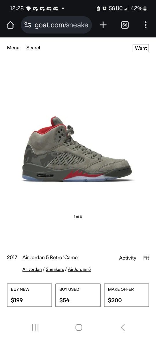 Air Jordan Retro 5 P51 Camo