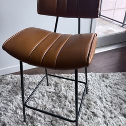 Counter Height Bar Stools - Cappuccino with Metal Frame**