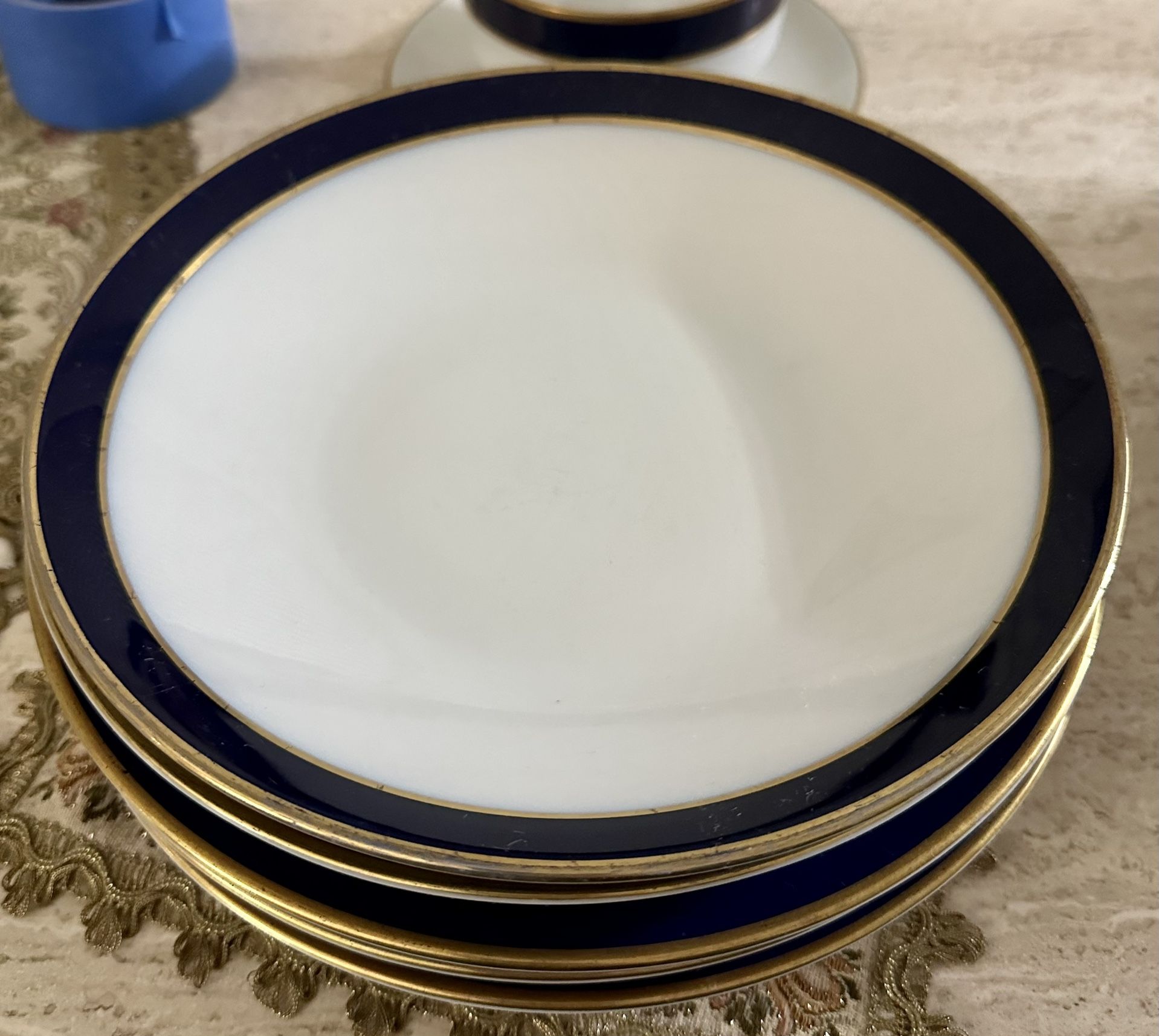 (5) 9” Echt Cobalt Lunch Plates - Vintage German -
