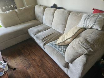 Microfiber Couch with built in Ottoman