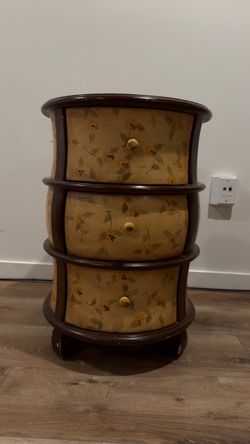 Vintage 3-Drawer Floral Accent Chest