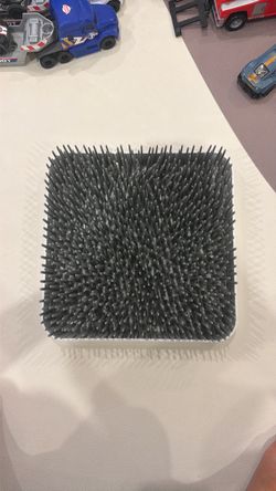 Square Bristle Brush Mat with White Base