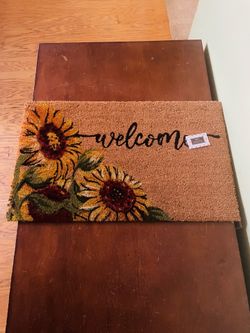 New Welcome Sunflowers Coir Doormat 18”x30”