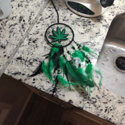 Handmade  Marijuana Dreamcatcher