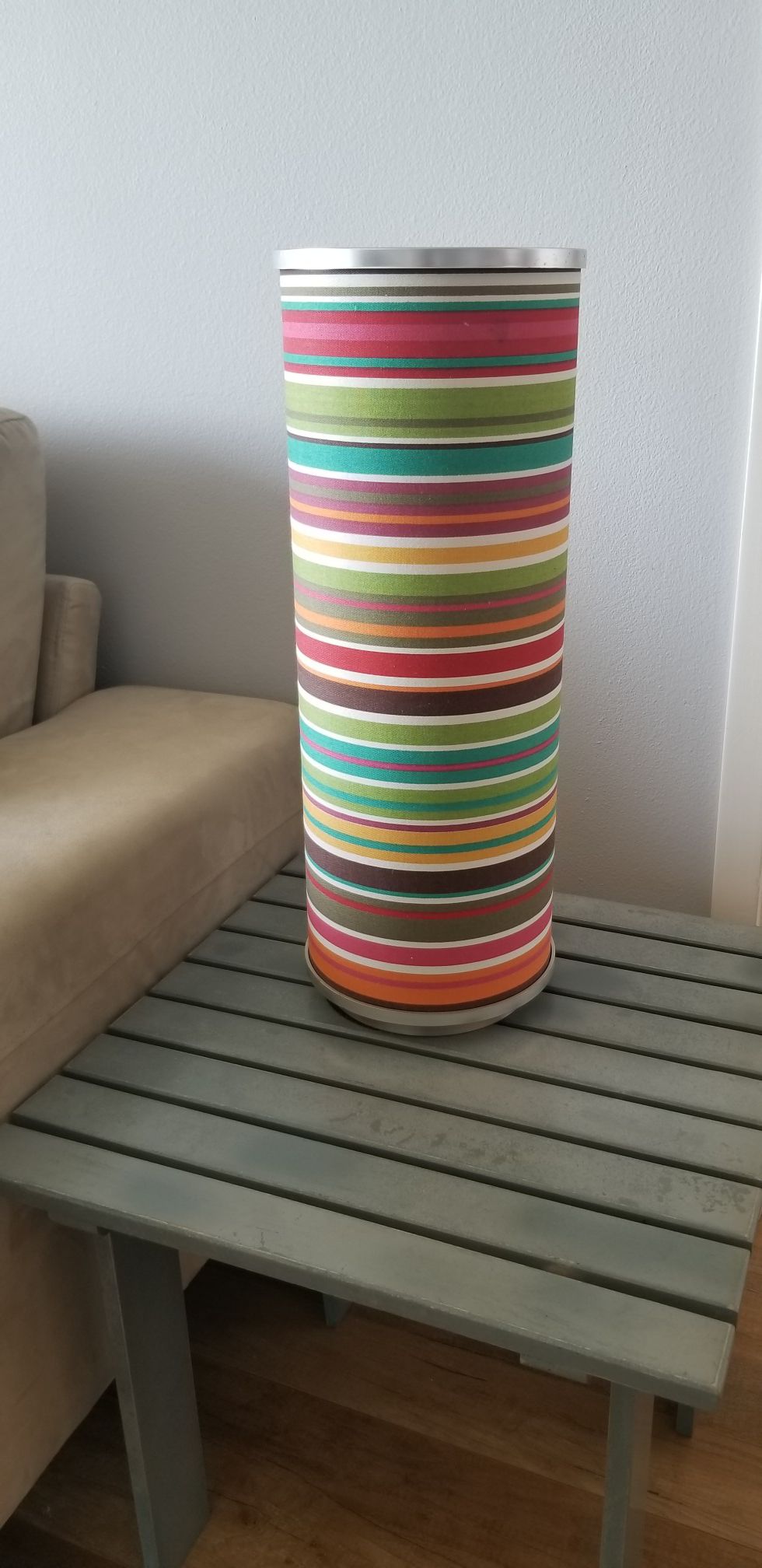 Lamp, fun multicolor striped shade