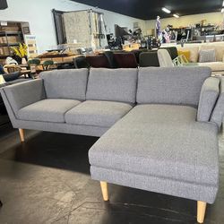 OHDOME Grey ValMinimal Sectional Facing Right Sofa L Shaped Couch