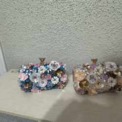 2 Lanpet Women Clutches Flower Evening Handbag Chain Strap Shoulder Bag 