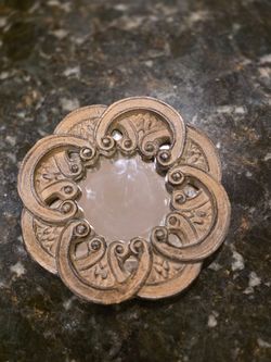 Rustic Flower Shaped Wall Mirror, Accent Decor bronze shimmer 6"