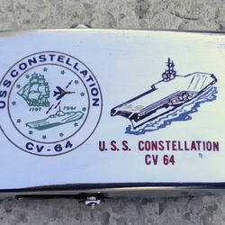 US Navy Belt Buckle - USS Constellation CV 64