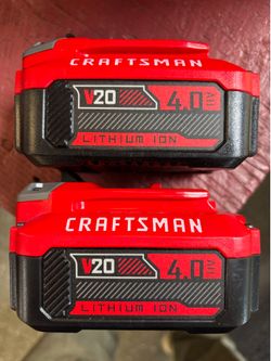 Pair of craftsman 20v 4.0 batteries