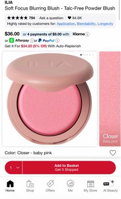 ILIA Soft Focus Blurring Blush - Talc-Free Powder Blush