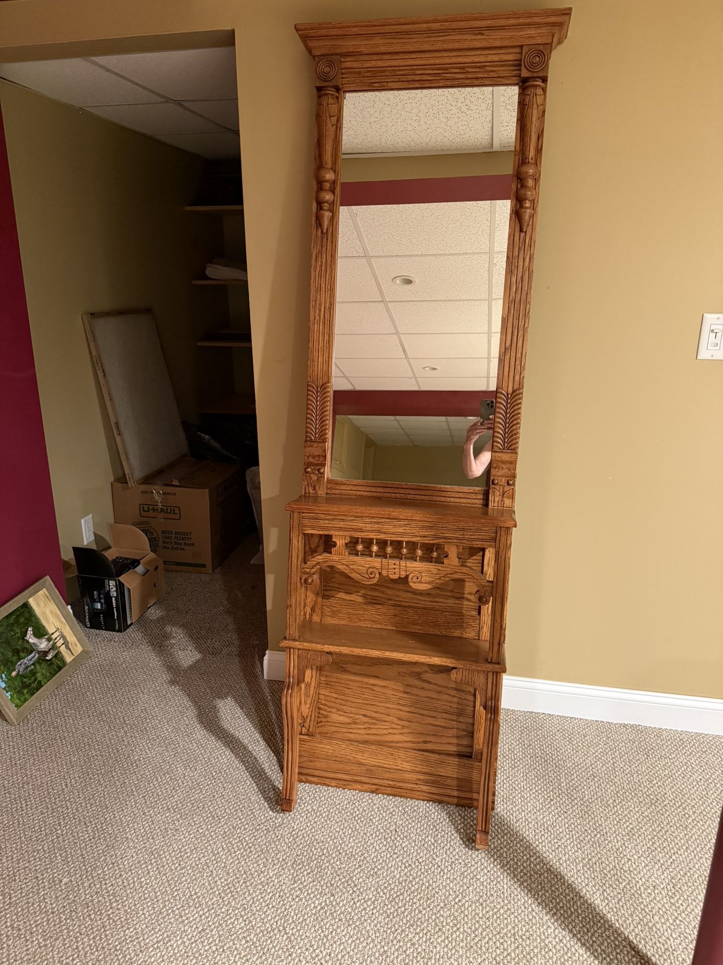 Beautiful Victorian, Oak Hall Mirror