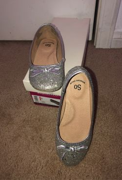 🩰GIRLS SILVER SPARKLE FLATS 🩰