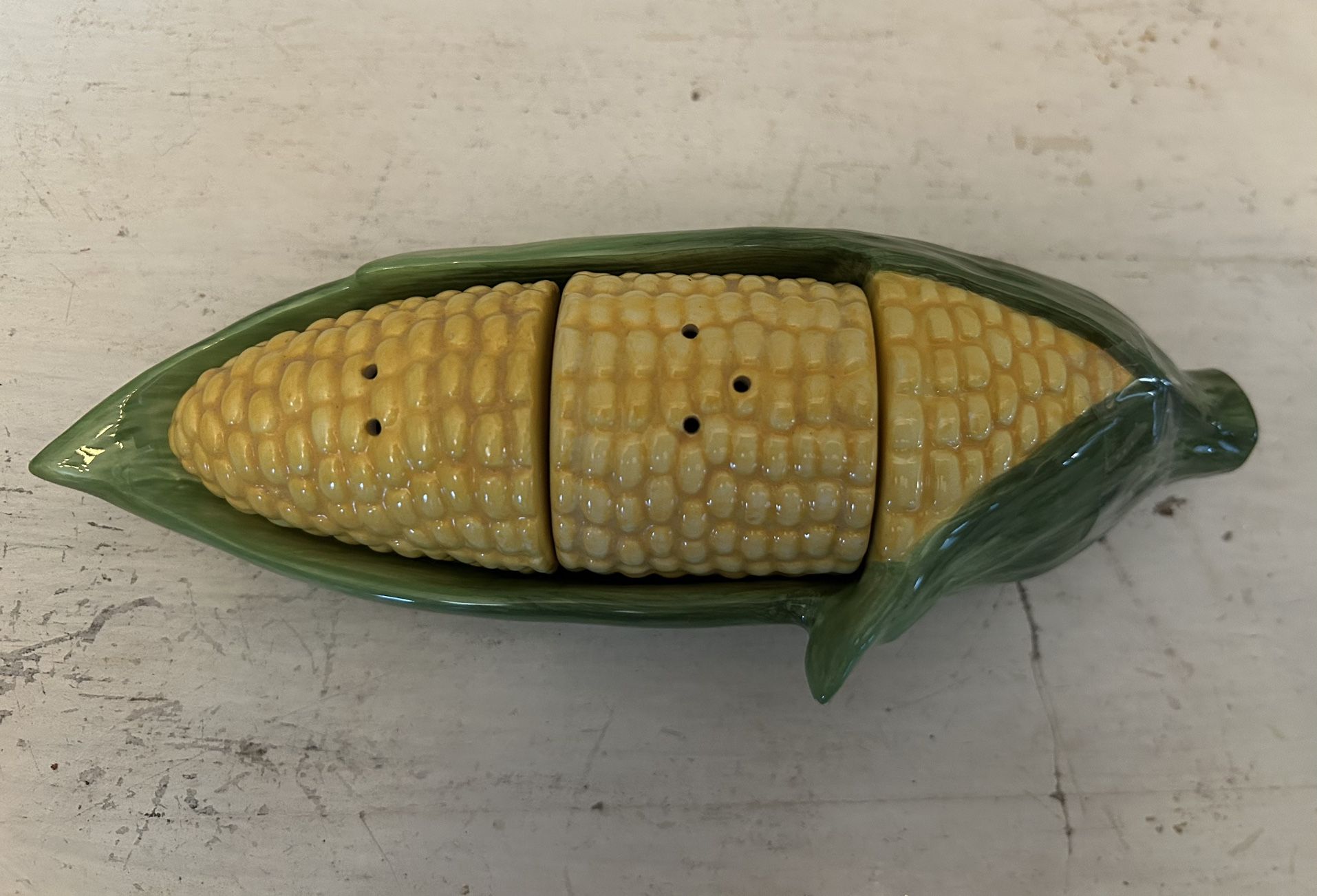Vintage Ceramic Corn On The Cob Salt & Pepper Set
