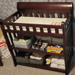 Diaper Changing Table, Espresso Cherry