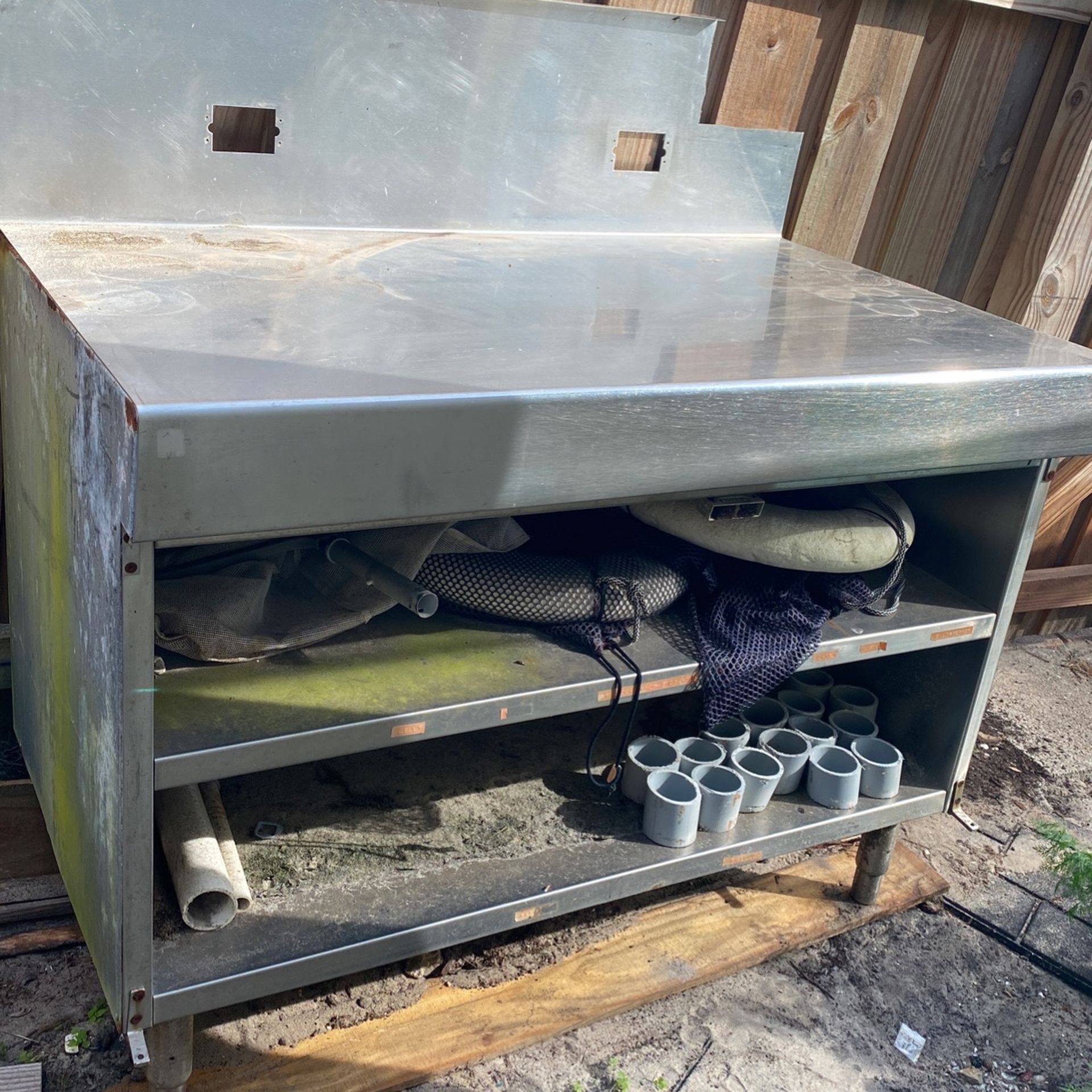 Stainless fish fillet kitchen counter