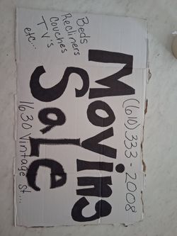 Moving sale