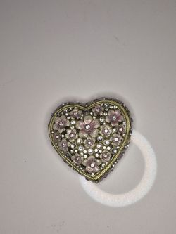 Floral Heart Shape Trinket Box