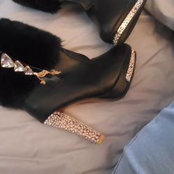 High Heel Boots With Fur