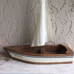 Vintage Wooden Sailboat 