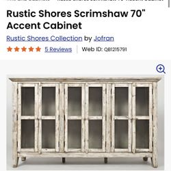 Rustic Shores Scrimshaw 70" Accent Cabinet