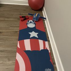 New Yoga Mat And Ball And 5 Pounds Weights  