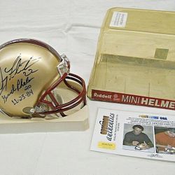 DOUG FLUTIE & GERARD PHELAN AUTOGRAPHED RIDDELL MINI HELMET BOSTON COLLEGE COA