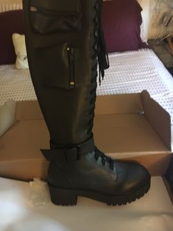 New black combat boots